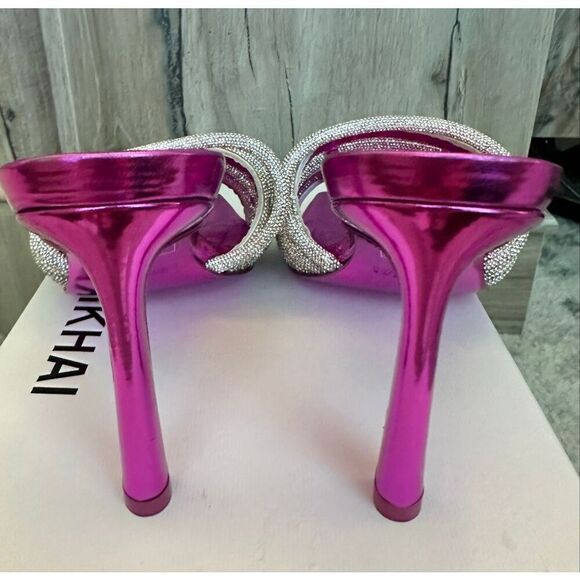 Jonathan Simkhai Lena Metallic Multi Crystal Strap Size 38 / 7.5 NEW - Picture 8 of 11